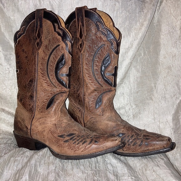 JB DILLON HANDMADE WESTERN BOOTS WOMENS SIZE 7.5B - Picture 2 of 9